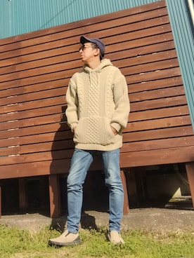 「アイテム（パンツ）」を使った、よく食べてよく寝て音楽聴いて時々旅行さん（メンズ・180cm）の秋コーディネート