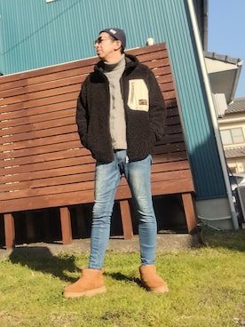 「アイテム（ジャケット/アウター）」を使った、よく食べてよく寝て音楽聴いて時々旅行さん（メンズ・180cm・40代）の冬コーディネート