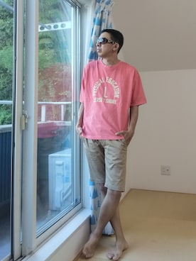 「アイテム（トップス）」を使った、デニム大好きおじさん夏は白Ｔさん（メンズ・180cm）の夏コーディネート