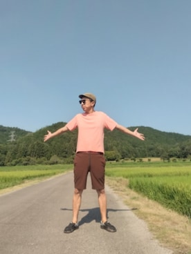 「アイテム（キャップ）」を使った、デニム大好きおじさん夏は白Ｔさん（メンズ・180cm）の夏コーディネート