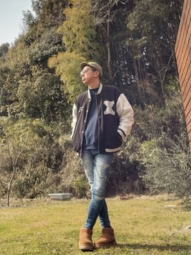 「Starting Over（スターティングオーバー）のアイテム」を使った、よく食べ寝て音楽聴き旅ほぼデニムさん（メンズ・180cm）の冬コーディネート