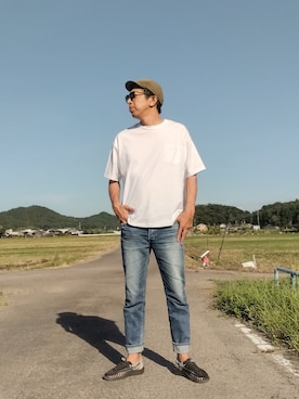 「FREAK'S STORE（フリークスストア）のアイテム」を使った、デニム大好きおじさん夏は白Ｔさん（メンズ・180cm）の秋コーディネート