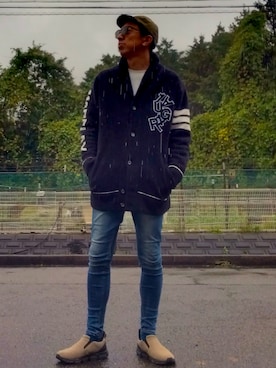 「アイテム（パンツ）」を使った、よく食べてよく寝て音楽聴いて時々旅行さん（メンズ・180cm）の秋コーディネート