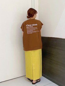 「バックロゴ」｜「アイテム（サンダル）」を使った、hitomiさん（レディース・155cm）の夏コーディネート