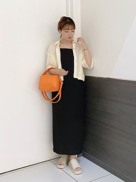 「アイテム（カーディガン/ボレロ）」を使った、hitomiさん（レディース・155cm）の夏コーディネート
