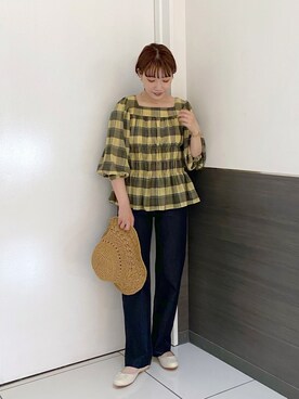 「LOWRYS FARM（ローリーズファーム）のカンドウフィットバレエ　260832（バレエシューズ）」を使った、hitomiさん（レディース・155cm）の春コーディネート