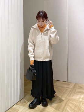 「ZIPニット」｜hitomiさん（レディース・155cm）の秋コーディネート