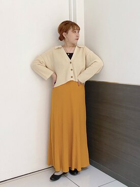 「LOWRYS FARM（ローリーズファーム）のカンドウフィットバレエ　260832（バレエシューズ）」を使った、hitomiさん（レディース・155cm）の春コーディネート