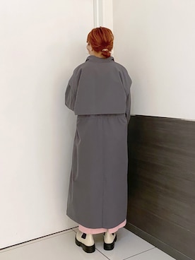 「ローリーズファーム(LOWRYS FARM)」｜「アイテム（ステンカラーコート）」を使った、hitomiさん（レディース・155cm）の春コーディネート