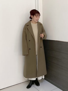 「ローリーズファーム(LOWRYS FARM)」｜「アイテム（チェスターコート）」を使った、hitomiさん（レディース・155cm）の秋コーディネート