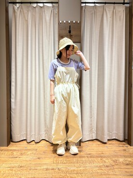 「ehka sopo（エヘカソポ）のアイテム（オールインワン・サロペット）」を使った、まなみさん（レディース・149cm）の春コーディネート