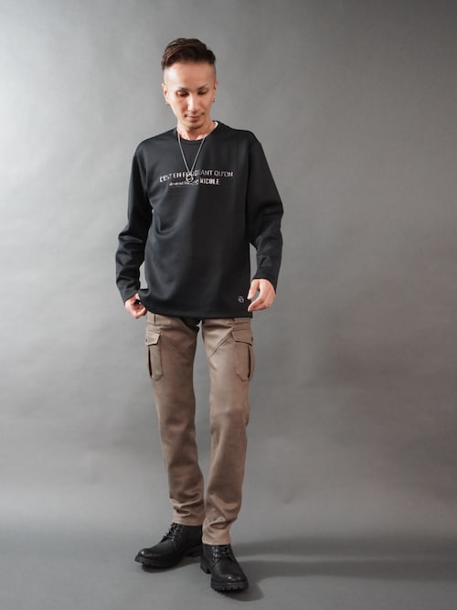 セール】マイクロ起毛ポンチ ムラプリント多ポケットカーゴ（カーゴ