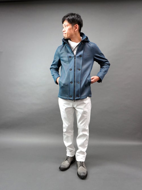 マイクロ起毛ポンチ ムラプリントナポレオンブルゾン（その他アウター