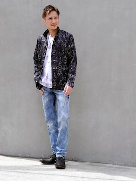 「アイテム（その他シューズ、ブルー系）」を使った、hideawaysofficialさん（メンズ・170cm）の夏コーディネート