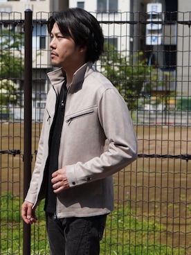 「ファッションを楽しもう」｜「アイテム（ライダースジャケット）」を使った、hideawaysofficialさん（メンズ・171cm）の秋コーディネート
