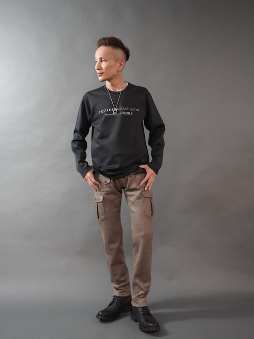 セール】マイクロ起毛ポンチ ムラプリント多ポケットカーゴ（カーゴ