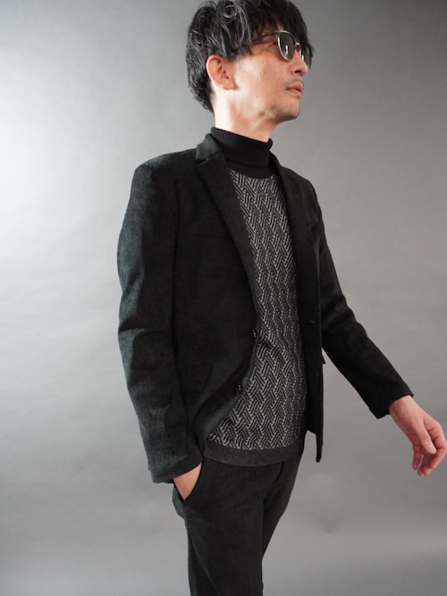 美品　ハイダウェイニコル　ベロア　アンコンジャケット　メタルボタン　XL　黒 HIDEAWAYS NICOLE（ハイダウェイ ニコル） ジャケット テーラード