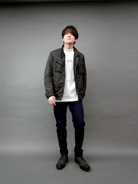 「アイテム（ミリタリージャケット）」を使った、hideawaysofficialさん（メンズ・176cm）の秋コーディネート