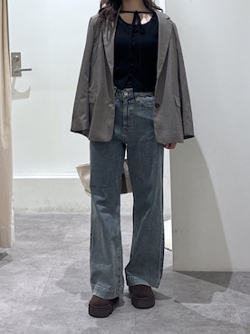 「FREE'S MART（フリーズマート）のアイテム（パンツ）」を使った、mfmsayaさん（レディース・160cm）の冬コーディネート