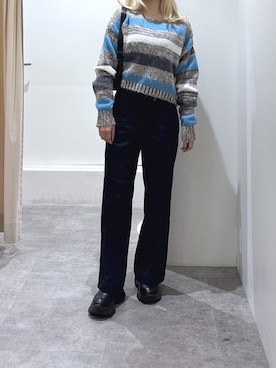 「FREE'S MART（フリーズマート）のフロントポケットソフトバギーデニム（デニムパンツ）」を使った、mfmsayaさん（レディース・160cm）の秋コーディネート