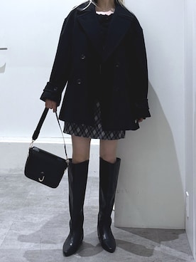 「アイテム（ピーコート）」を使った、mfmsayaさん（レディース・160cm）の秋コーディネート