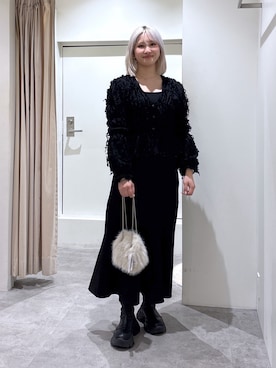 「ジャガード」｜「アイテム（ワンピース/ドレス）」を使った、mfmsayaさん（レディース・160cm）の冬コーディネート