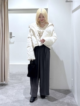 「レディースファッション」｜「アイテム（スラックス）」を使った、mfmsayaさん（レディース・160cm）の秋コーディネート