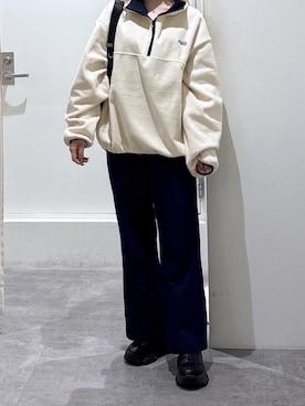 「FREE'S MART（フリーズマート）のフロントポケットソフトバギーデニム（デニムパンツ）」を使った、mfmsayaさん（レディース・160cm）の秋コーディネート