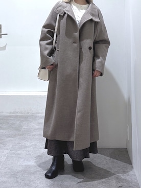 「アイテム（ステンカラーコート）」を使った、mfmsayaさん（レディース・160cm）の秋コーディネート