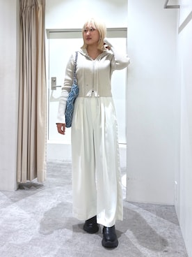 「FREE'S MART（フリーズマート）のアイテム（スラックス）」を使った、mfmsayaさん（レディース・160cm）の冬コーディネート