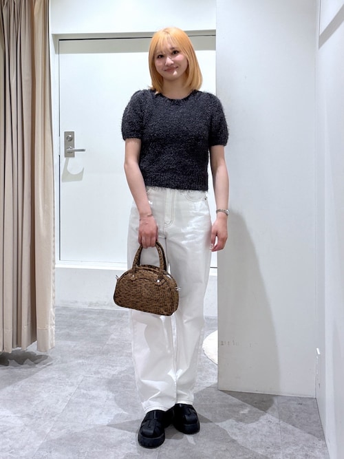 FOXEY フォクシー パフスリーブ シフォン✖️ニット 半袖トップス 38
