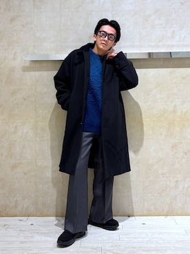 「アイテム（ステンカラーコート）」を使った、カサイさん（メンズ・165cm・20代）の秋コーディネート
