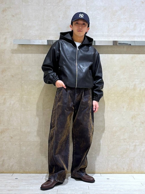 Synthetic Leather Short Hood Blouson/シンセティックレザーショート