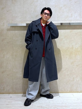 「アイテム（トレンチコート）」を使った、カサイさん（メンズ・165cm）の秋コーディネート
