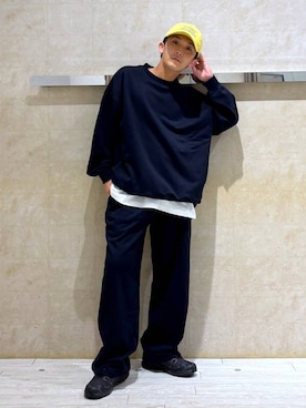 「RAGEBLUE（レイジブルー）のアイテム（帽子）」を使った、カサイさん（メンズ・165cm）の秋コーディネート