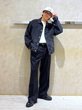 「アイテム（デニムジャケット）」を使った、カサイさん（メンズ・165cm・20代）の夏コーディネート