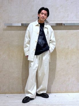 「アイテム（ステンカラーコート）」を使った、カサイさん（メンズ・165cm・20代）の冬コーディネート