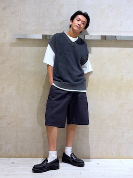 「アイテム（ベスト）」を使った、カサイさん（メンズ・165cm・20代）の夏コーディネート