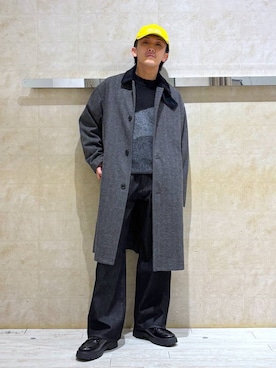 「アイテム（ステンカラーコート）」を使った、カサイさん（メンズ・165cm・20代）の冬コーディネート