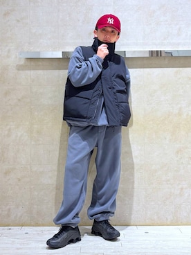 「アイテム（ダウンベスト）」を使った、カサイさん（メンズ・165cm・20代）の冬コーディネート