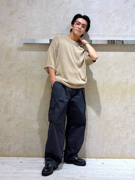 「RAGEBLUE（レイジブルー）のアイテム（カーゴパンツ）」を使った、カサイさん（メンズ・165cm）の夏コーディネート