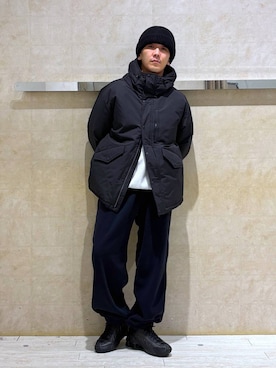 「アイテム（ニットキャップ/ビーニー）」を使った、カサイさん（メンズ・165cm・20代）の冬コーディネート