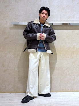 「アイテム（ポロシャツ）」を使った、カサイさん（メンズ・165cm・20代）の冬コーディネート