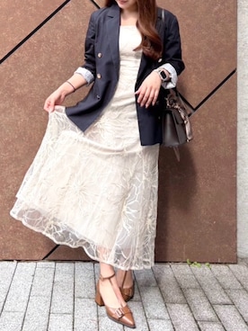 「アイテム（ドレス）」を使った、shioriさん（レディース・154cm）の秋コーディネート