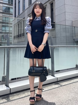 「dazzlin（ダズリン）のアイテム（ワンピース/ドレス）」を使った、shioriさん（骨格ストレート・レディース・154cm）の夏コーディネート