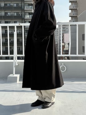 「アイテム（ステンカラーコート）」を使った、ナナミさん（レディース・157cm）の冬コーディネート