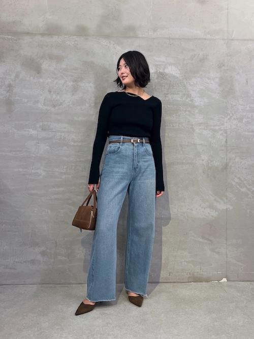 セール】デザインネックリブニット/WEB限定（ニット/セーター