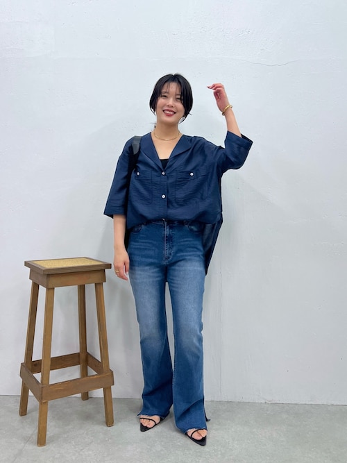 セール】ヴィンテージライクラペルカラー半袖シアーシャツ/WEB