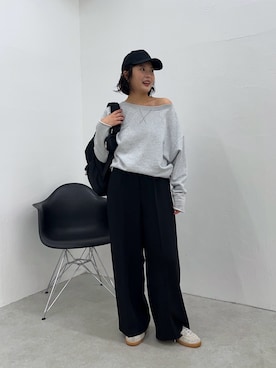 「アイテム（セットアップ、ブラック系）」を使った、matsushita1111さん（レディース・163cm）の秋コーディネート