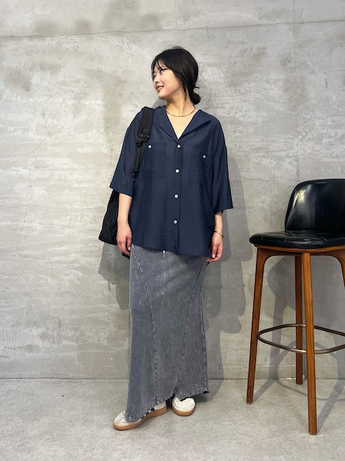 セール】ヴィンテージライクラペルカラー半袖シアーシャツ/WEB